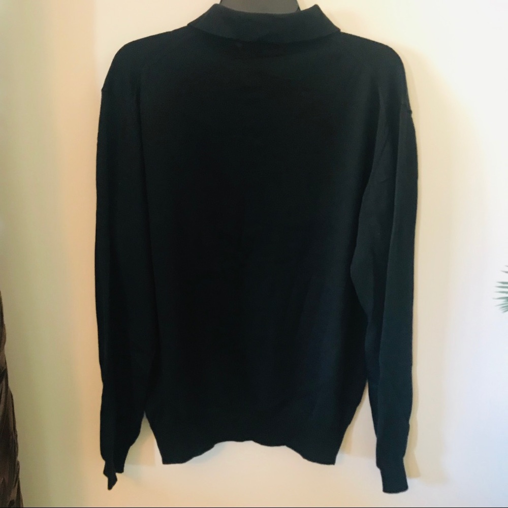 Men’s Lamberti Black 100% Wool Top Sweater Sz L - Picture 5 of 7
